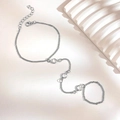 Elegante S925 sterling zilveren slavenarmband met ronde kristallen en fijne schakelketting - Witgoud