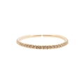 Minimalist S925 sterling silver adjustable open ring with pave set sparkling white stones - Size 14 (Open Adjustable) / 18K Gold
