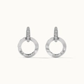Eleganti orecchini a cerchio in argento S925 con quattro pietre di zirconia cubica - Argento 925 / Oro Bianco