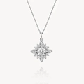 Elegant S925 sterling silver necklace featuring a sparkling snowflake pendant with cubic zirconia - 925 Silver / White Gold