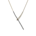 Elegant S925 sterling silver Y-shaped tassel necklace with gold finish and zircon stones - 925 Silver / 18K Gold
