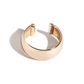 Ear cuff in argento sterling S925 lucido con finitura oro rosa e design minimalista a C - Argento 925 / Oro 18K