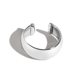 Ear cuff a C in argento sterling S925 minimalista con finitura lucida e estremità arrotondate - Argento 925 / Oro Bianco