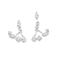 S925 Sterling Silber Ohrstecker mit Zirkonia-Kristallen in Marquise- und Rundschliff - 925er Silber / Weißgold
