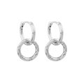 Elegante S925 sterling zilveren in elkaar grijpende oorringen met zirkonia stenen - 925 zilver / Witgoud