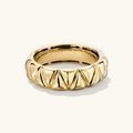 Elegante anello a pieghe in oro 18 carati con design a coste ed estetica moderna - Taglia HK 13 (Taglia US 6) / Oro 18K