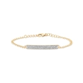 Elegante pulsera de plata S925 dorada con colgante rectangular de circonitas pavé - Plata 925 / Oro de 18K