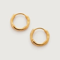 Orecchini a cerchio in argento sterling S925 con texture lava dorata irregolare - Argento 925 / Oro 18K