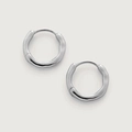 Orecchini a cerchio minimalisti in argento sterling S925 con texture in metallo liquido - Argento 925 / Oro Bianco