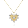 Collana con cuore in argento S925 con motivo a raggiera dorata e zirconi incastonati - Argento 925 / Oro 18K