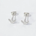 Orecchini a perno a corona in argento sterling S925 con brillanti zirconi minimalisti - Argento 925 / Oro Bianco