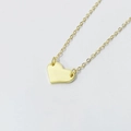 Elegant 18K gold S925 sterling silver minimalist heart pendant necklace on white background - 925 Silver / Gold