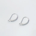 Polished S925 sterling silver U-shape lever back ear hooks for DIY pearl earring jewelry - Silver