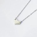 Minimalist S925 sterling silver heart pendant necklace with elegant flat heart design - 925 Silver / White Gold