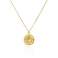 Collana a bussola in argento sterling S925 con ciondolo inciso Nord Est Sud Ovest - Oro