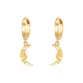 Orecchini a luna in argento S925 stile barocco con trama a rilievo e finitura oro 18K - Argento 925 / Oro