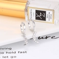 Orecchini a cerchio S925 argento sterling barocco luna crescente con dettagli incisi - Argento 925 / Platino