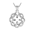 S925 sterling zilveren keltische knoop hanger ketting met hartsluiting op wit - Losse Hanger (Zonder Ketting) / 925 zilver