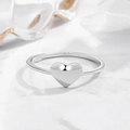 Minimalist s925 sterling silver heart ring with polished finish on marble surface - US 6 / Platinum