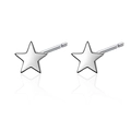 Orecchini a perno a stella minimalisti in argento sterling S925 con finitura lucida - Argento 925 / Platino