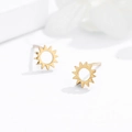 Orecchini a lobo a forma di sole in argento S925 placcato oro 18k per donna elegante - Argento 925 / Colore Oro (con chiusure in argento)