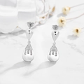 Elegante Tropfenohrringe aus 925 Sterlingsilber mit Mikro-Pave-Wassertropfen-Design - Platin