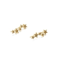 Pendientes trepadores de plata de ley 925 bañada en oro con cuatro estrellas pulidas - Plata 925 / Dorado