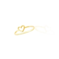 Bague cœur évidé en argent 925 doré avec un design élégant et minimaliste sur fond blanc - Or