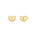 Eleganti orecchini a cuore in argento S925 placcato oro con bordi in grana di miglio - Argento 925 / Oro Con Retro in Argento