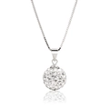 Elegante S925 Sterlingsilber Kristallkugel Halskette mit Boxkette für Damen - 10mm Anhänger mit Venezianerkette / Weiß