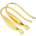 Elegant gold leaf-shaped S925 sterling silver earring hooks for jewelry making - 925 Silver / Gold