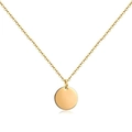Collana in argento S925 dorato con ciondolo a disco lucido e catena sottile elegante - 10mm / Oro