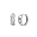 S925 Sterling Silber Kettenglieder-Ohrringe mit Mikro-Pavé-Diamanten im vertikalen Design - 925er Silber / Platin
