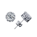 S925 sterling zilveren kroon oorknopjes met zirkonia steentjes op witte achtergrond - 925 zilver / Witgoud