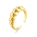 Polished gold adjustable twisted horn ring for women with minimalist spiral design - Adjustable Open / Gold