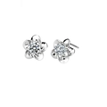Elegante Ohrstecker aus 925er Sterlingsilber in Blumenform mit funkelndem Zirkonia - Transparent
