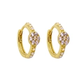Orecchini a cerchio scintillanti in argento 925 placcato oro con zirconi tondi - Argento 925 / Oro