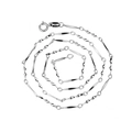 Collana minimalista in argento sterling S925 a maglie intrecciate su sfondo bianco - Argento 925 / Oro Bianco / 45cm