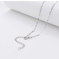 Minimalist S925 sterling silver twisted chain necklace with adjustable lobster clasp - Platinum Color (50cm)