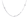 Collar de plata de ley S925 con eslabones de pétalos florales resplandecientes - 45cm / Plateado