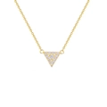 Minimalist S925 sterling silver gold triangle necklace with sparkling zircon crystals - 925 Silver / Gold