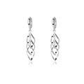 Elegant S925 sterling silver triple twisted wave drop earrings with polished finish - 925 Silver / Platinum