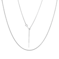 Collana a catena Chopin regolabile in argento sterling S925 con chiusura a moschettone - Argento 925 / Oro Bianco