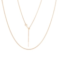 Collana regolabile in argento S925 con ago, finitura oro rosa e sfera d'oro scorrevole - Argento 925 / Oro rosa