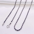 Vintage S925 sterling silver rope chain necklace with oxidized finish and lobster clasp - 2mm / Antique Silver / 50 cm