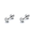Minimalistische S925 Sterling Silber Hantel Ohrstecker mit Schraubverschluss - 925er Silber / Weißgold