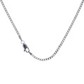 Classica catena barbazzale in argento sterling S925 con chiusura a moschettone per tutti i giorni - 45cm / Color Platino Larghezza 2mm