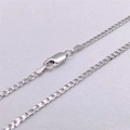S925 Sterling Silber Panzerkette mit sicherem Karabinerverschluss und 925er Stempelung - 55 cm / Platin