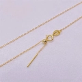 Collana a catena O regolabile in argento sterling 925 placcato oro con ago e cursore - Argento 925 / Oro