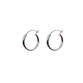 Orecchini a cerchio minimalisti in argento sterling S925 con finitura lucida su sfondo bianco - Argento Sterling 925 Diametro Esterno 16mm / Oro Bianco